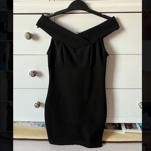 Black off the shoulder formal dress